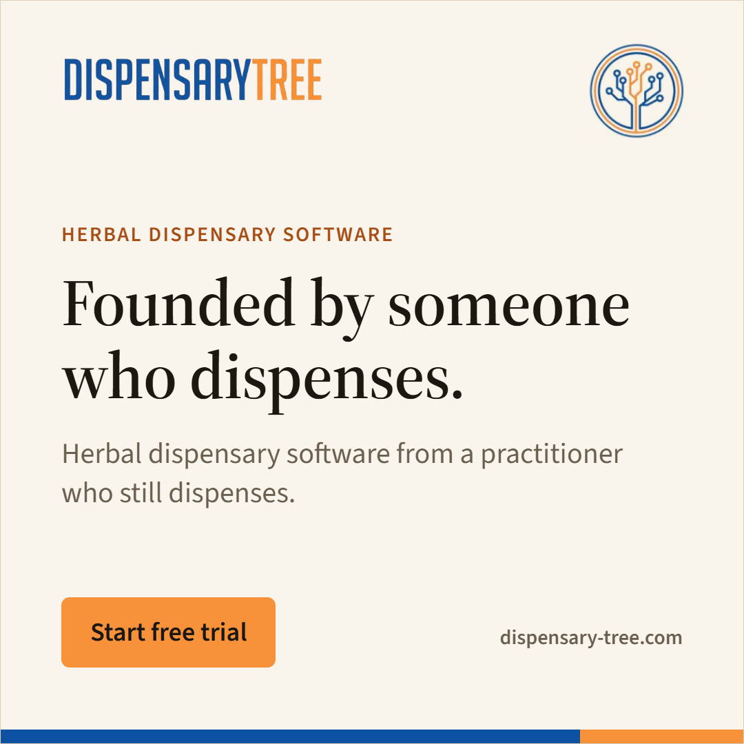 Dispensary Tree banner, Founded by someone who dispenses.