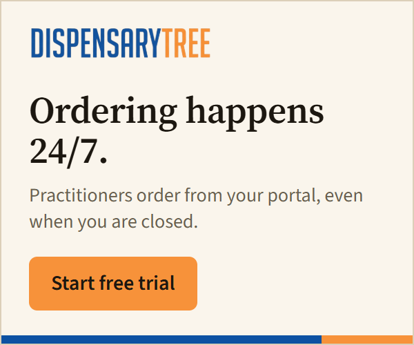 Dispensary Tree banner, Ordering happens 24/7.