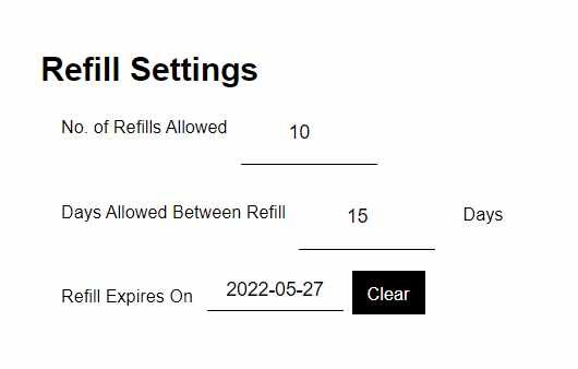 granule refill settings