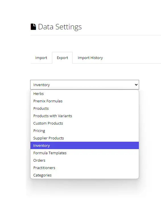 export Inventory