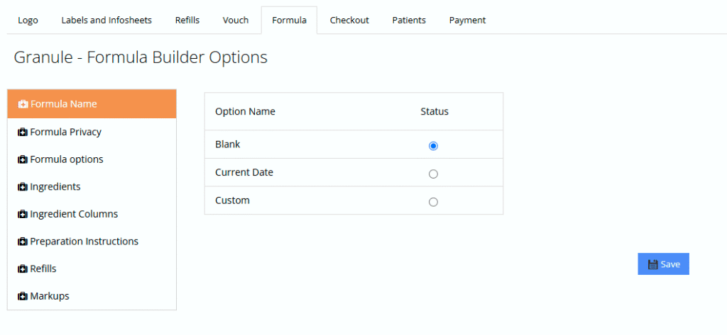 Formula Settings 2 formula builder options