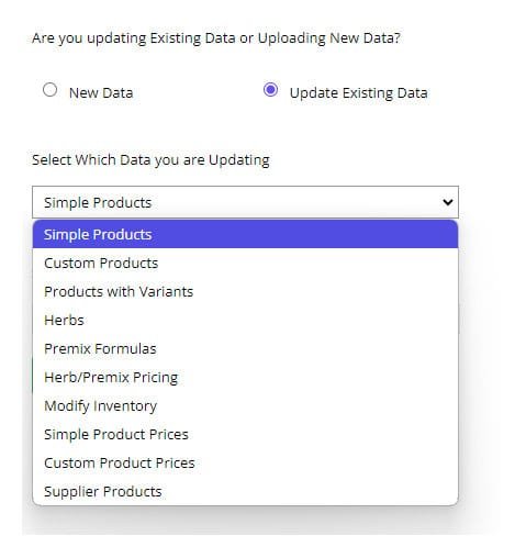 update existing data