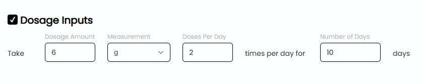 dosage inputs