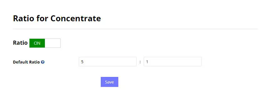 ratio for ingredient type