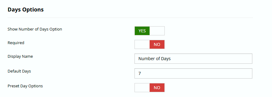 Total Quantity Dosage Mode 2 Days Options