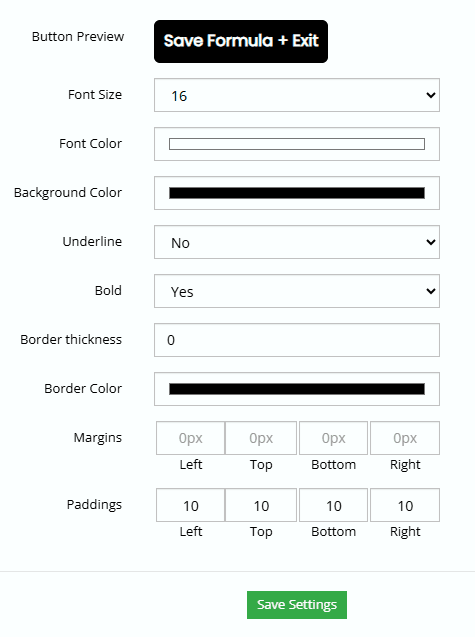 General Settings 3 button styling