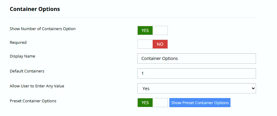 Total Quantity Dosage Mode 3 container options