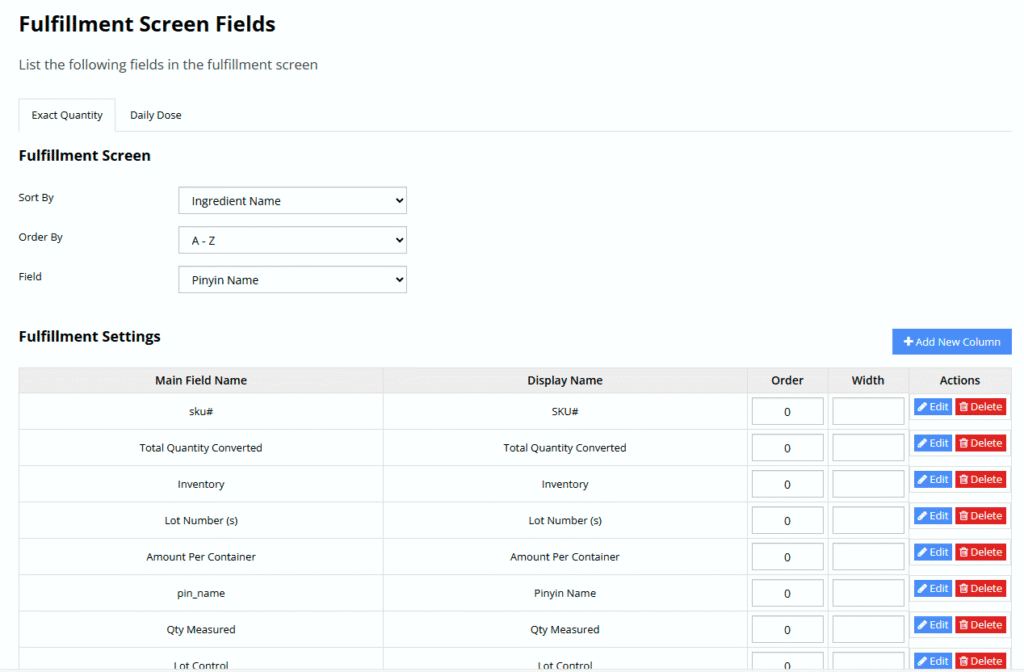 Fulfillment Settings 1 fulfillment screen