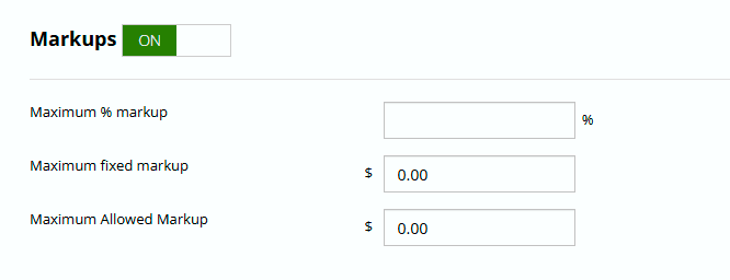 Formula Pricing Options 5 markups