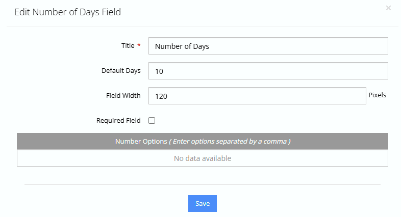 Total Quantity Dosage Mode 11 number of days field