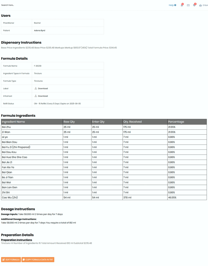View Formula Details Full